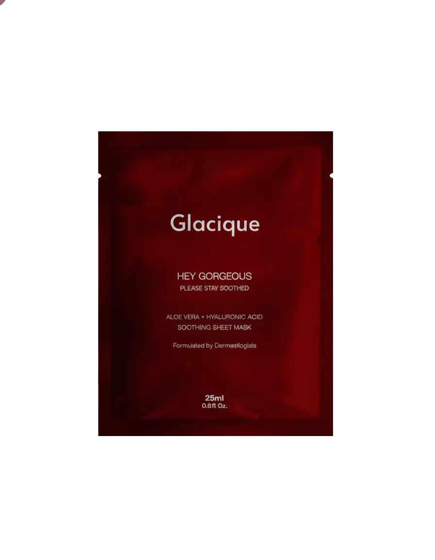 Glacique HEY GORGEOUS SOOTHING SHEET MASK ALOE VERA + HYALURONIC ACID 25ml — cut-out png (transparent)